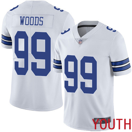 Youth Dallas Cowboys Limited White Antwaun Woods Road #99 Vapor Untouchable NFL Jersey